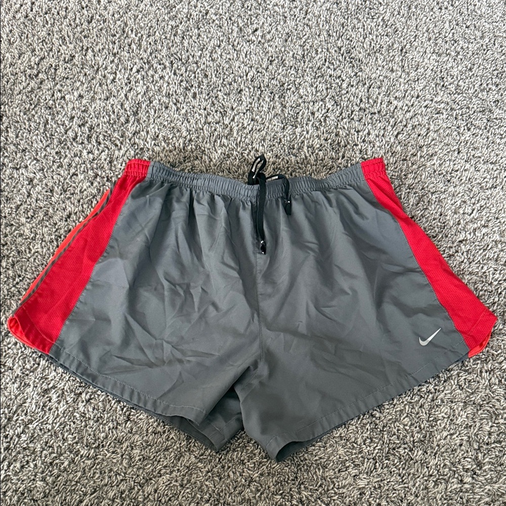 Nike Gray and Red Athletic Shorts